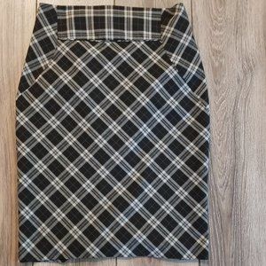 Express Design Studio / High Waist Plaid Back Zip Lined Pencil Skirt